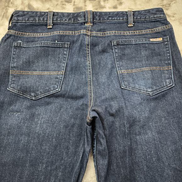 Carhartt Jeans Womens 12 TALL Blue Dark Wash Original Fit Straight Leg Stretch - Picture 6 of 16